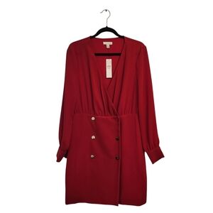 Topshop double breasted button front Elegant Red dress.